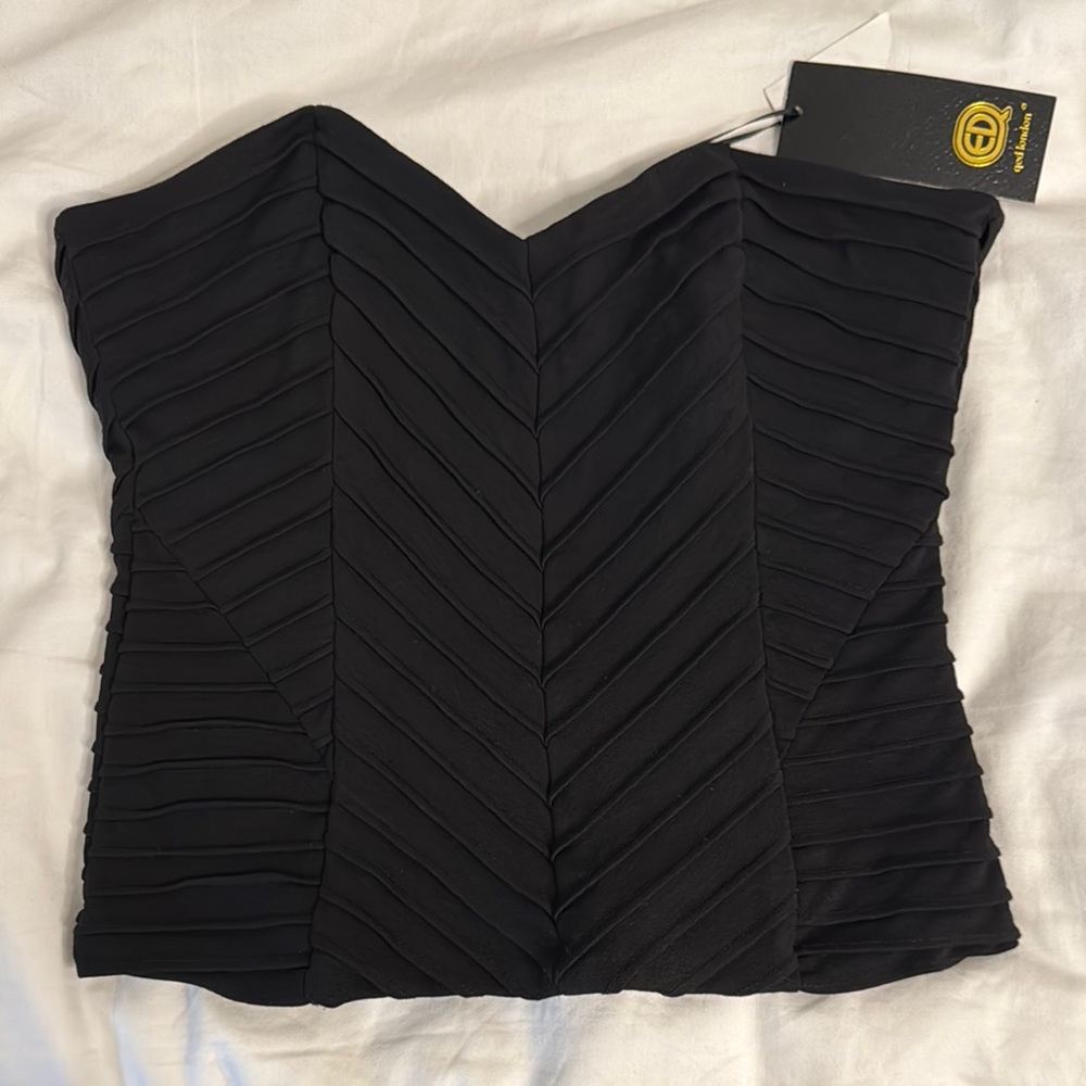 QED London Black Corset Top